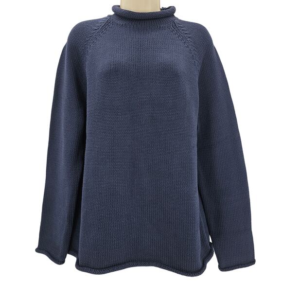 J. Crew Other - J. Crew Mens size S 1988 Rollneck Cotton Long Sleeve Sweater Navy BW186 NEW